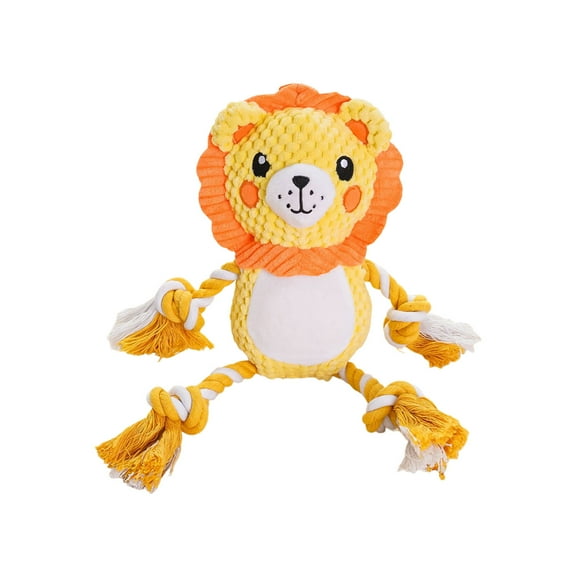 Dog Plush Chew Toy With Squeaker, Durable Bite Resistant Rope Core Toy, Interactive Tug Training Toy, Teeth Cleaning And Gum Massage Toy, Soft Fabric Pet Toy For Daily Exercise