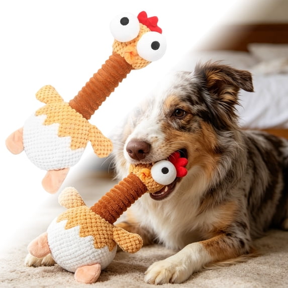Dog Plush Squeaky Toys, 2026 New Indestructible Plush Dog Toy for Aggressive Chewers, Interactive Chew Toy Soft Puppy Chew Toy for Small Medium Dogs