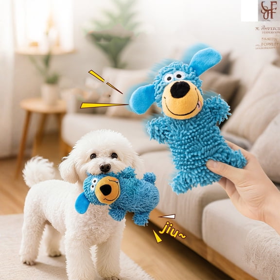 Dog Plush Toy Durable Chenille Squeaky Dog Chew Toy,Interactive Fetch & Toss Toy for Small,Medium & Large Dogs