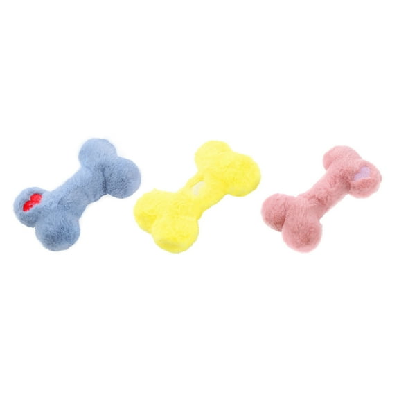 Dog Plush Toy Squeaky Dogs Bone Toy 3PCS Interaction Pet Aggressive Chewer Chewing Grinding Toy Boredom Dog Indoor Toy