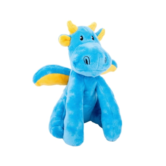 Dog Plush Toy, Squeaky Durable Teething Blue Dinosaur Stuffed Pet Chew Toy, 1 Pack for Small Medium Large Dogs, Interactive Play Bite Resistant for Puppy Teeth Cleaning Indoor Outdoor Entertainment