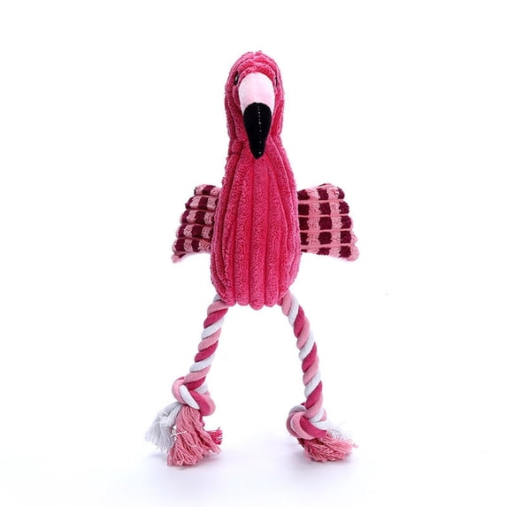 Dog Plush Toys, Flamingo Squeaky Chew Toy for Puppies and Small to Large Dogs, Interactive Teething Stuffed Toy, Soft Velvet Design for Indoor Play and Mental Stimulation