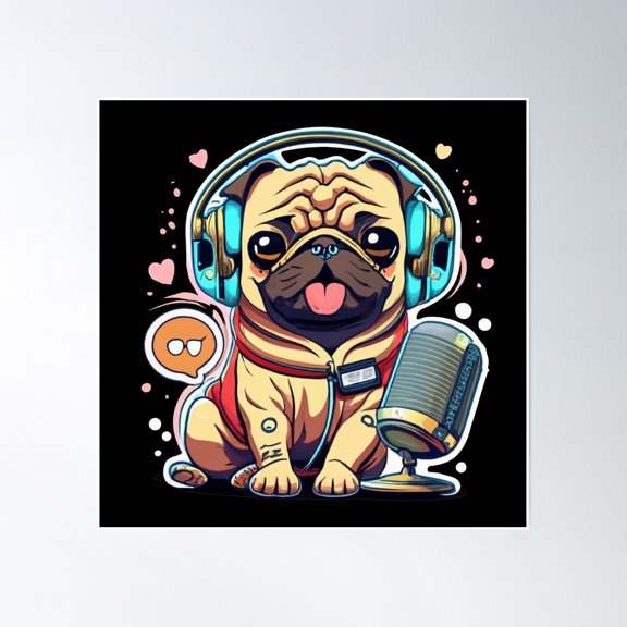 Dog Podcast Poster Wall Art, Modern Wall Decor, 12x18 UNFRAMED