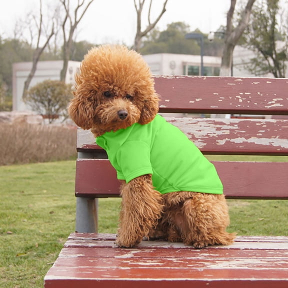 Dog Polo Shirt Solid Color Casual Pet Sports Shirt Breathable Soft Elastic Clothes for Small Medium Dog Cat Indoor Outdoor Daily Apparel Green - M