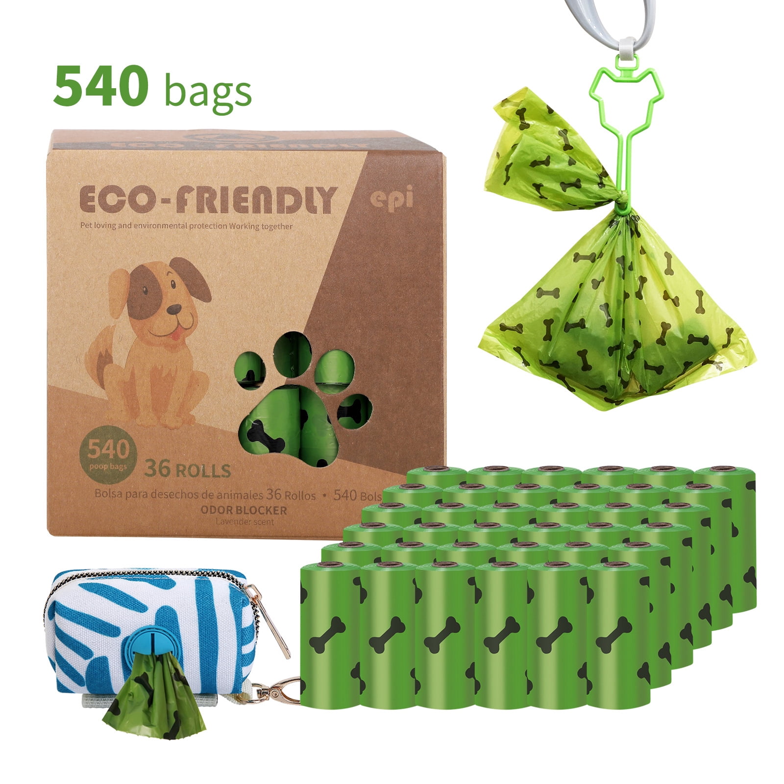 Dog Poo Bags - 540 Counts Biodegradable Poop Bags Refill Rolls For Dogs