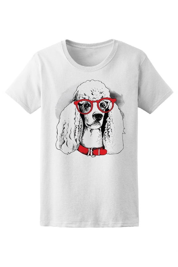 Dog Poodle In Glasses & Collar T-Shirt Women -Image by Shutterstock, Female x-Large