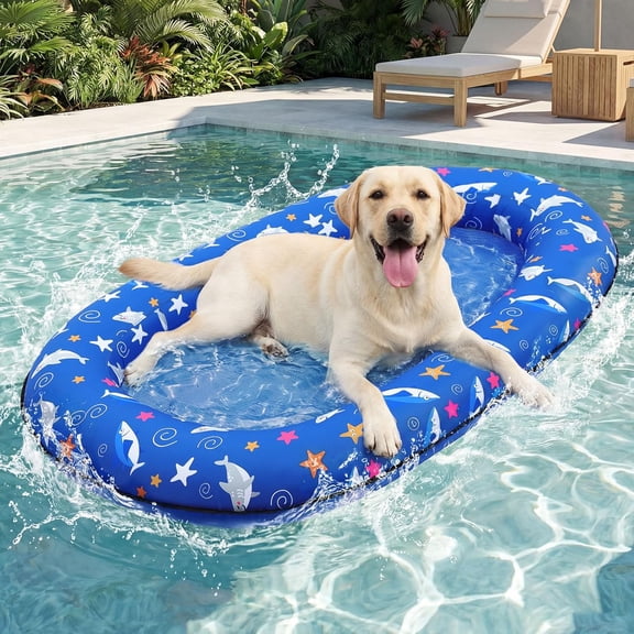 Dog Pool Float, Dog Floats for Large Dogs, Inflatable Dogs Raft for Pool, Lake & Beach, Durable Summer Outdoor Water Floatie for Pets Up to 195 Lbs
