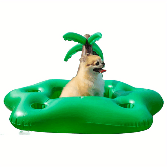 Dog Pool Float, Pet Coconut Tree Float Raft ,PVC Inflatable Water Toys for Small Doggies and Puppy