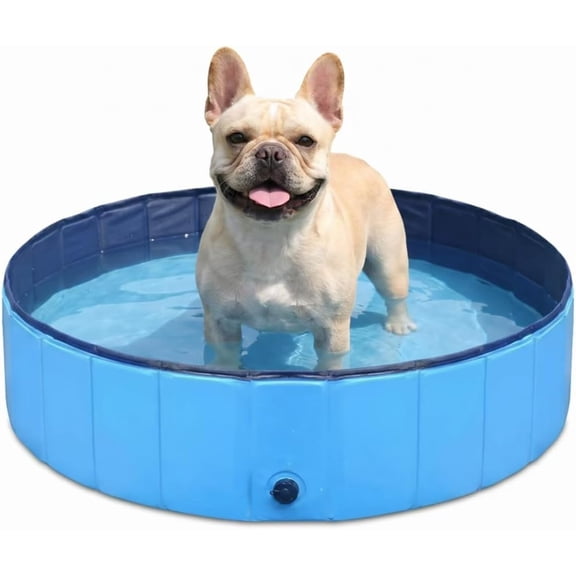 Dog Pool Foldable pet Pool Dog Swimming Pool pet Swimming Pool PVC Non-Slip for All Kinds of Pets (32x8in)
