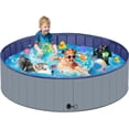 thumbnail image 1 of Dog Pool, Plastic Pool for Kids, Dog Tub for Medium Dogs, Dog Bathtub Portable, Foldable Pool for Dogs Slip-Resistant (79"x 16"), 1 of 12