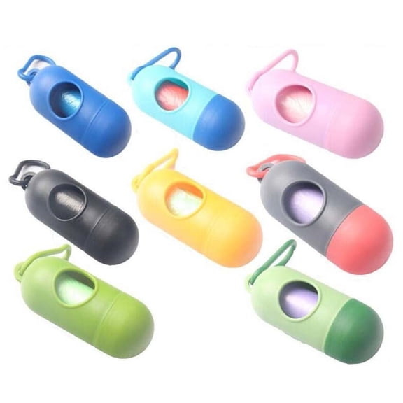 Dog Poop Bag Dispenser 20 Count Pet Garbage Bags Portable Removable Dogs Walking Accessory for Outdoor Indoor Travel