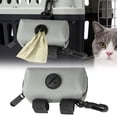 thumbnail image 1 of Dog Poop Bag Dispenser Leash Attachment, Soft Fabric Pet Waste Bag Holder with Zipper, Small Portable Puppy Pouch Carrier for Dog Walking Accessory, Black, 1 of 9