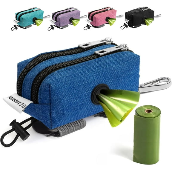 Dog Poop Bag Dispenser and Treat Holder for All Leashes. 2 Waterproof Pouches for Pet Waste Bags and Dog Walking Accessories   1 Free Roll. Leashrr 2.0