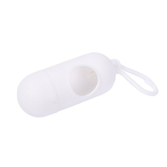 Dog Poop Bag Dispenser Waste Garbage Bags Carrier Holder With 1 Roll Bag - White (2 Pack), New