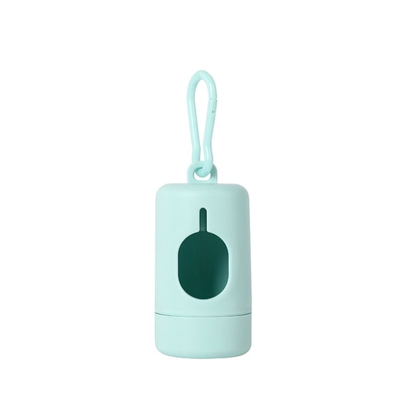 Dog Poop Bag Holder and Dispenser with Integrated LED Light and Leash Attachment for Easy Pet Waste Disposal Portable Pet Waste Bag Carrier with Refillable Top Lid, Green