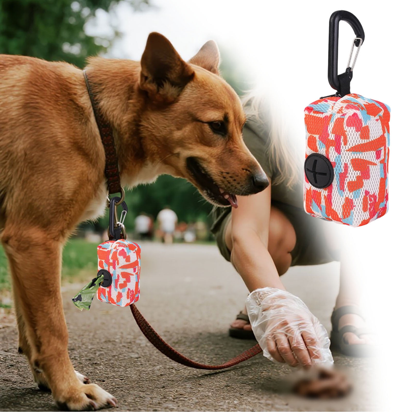 Dog Poop Bag Holder For Leash Hands Free Doggie Waste Bag