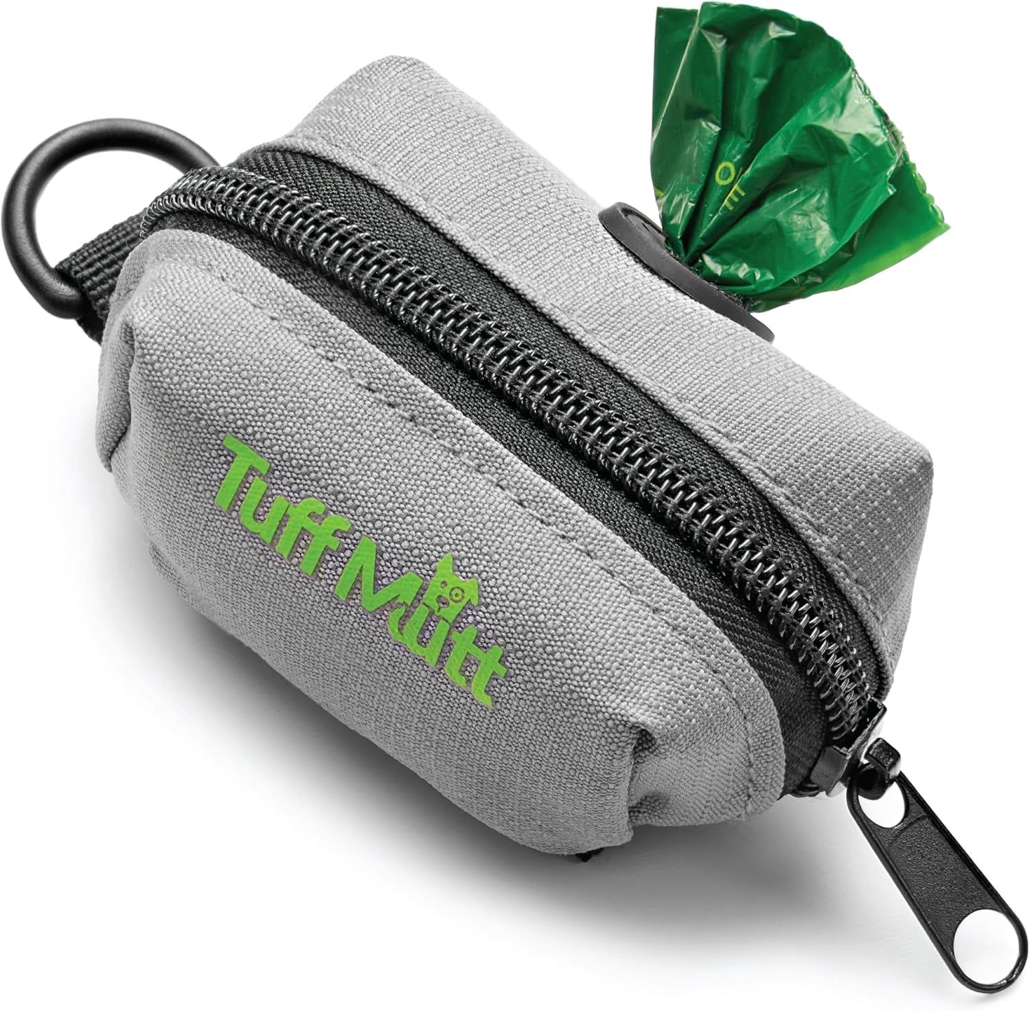 Dog Poop Bag Holder with Velcro Attachment - Durable Fabric Poop Bag Dispenser for Leashes - Includes Starter Roll for Easy Cleanup
