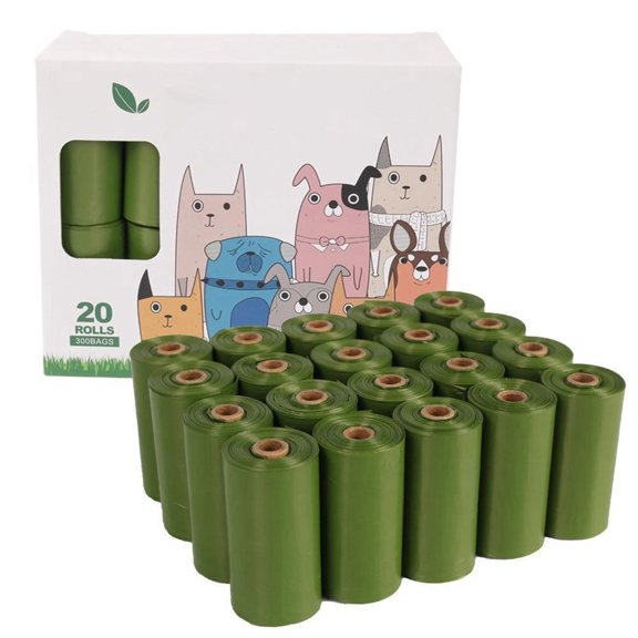 Dog Poop Bags Biodegradable, Pet Waste Bags with Dispenser, Leakproof Poop Bags for Dogs, Eco Friendly Puppy Cleanup Bags for Walking，H