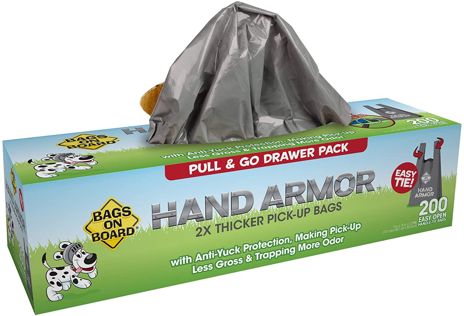 Dog Poop Bags - Extra Thick Waste Pickup Bags with Easy Tie Handles - Easy Dispensing Drawer Pack - 200 Count