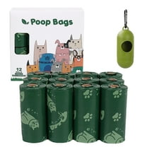 Dog Poop Bags with Dispenser, Extra Thick Strong Leakproof, Unscented & Durable Pet Waste Bags (180 Count, Green)