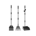 thumbnail image 1 of Dog Poop Cleanup Set 3-Piece Pooper Scooper Tray Rake Spade with Adjustable Long Stainless Handles Bin Easy No-Bend Waste Removal for All Dog Sizes, 1 of 8