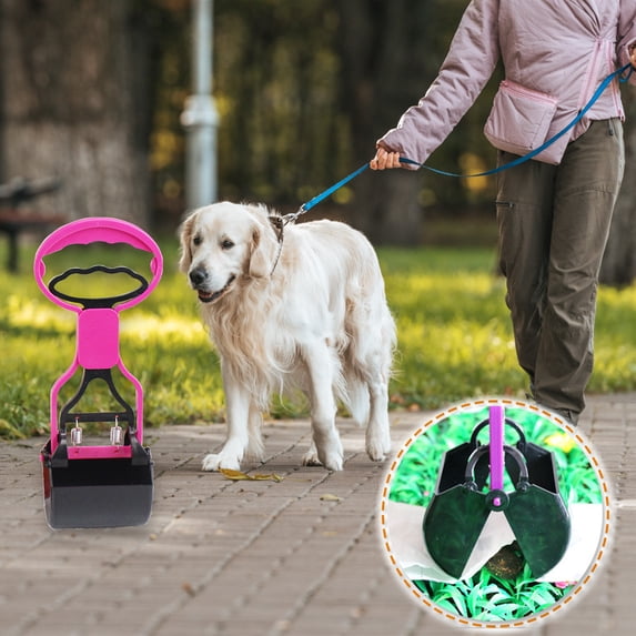 Dog Poop Scooper Long Handle Feces Cleanup Tool Waste Pick Up Claw Grabber for Walking Yard Park Easy Use Durable Metal