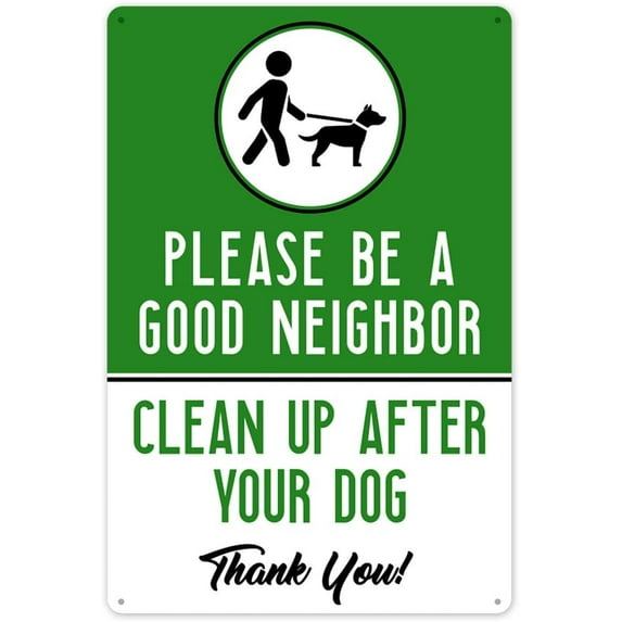 Dog Poop Signs for Yard, No Pooping Dog Signs, Clean Up After Your Dog Sign | Aluminum Metal Sign for Yard, UV Protected .60 Rust Free, Outdoor, Free Bonus Decals