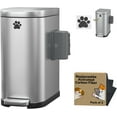 thumbnail image 1 of Dog Poop Trash Can Outside with Odor Control Lid & Step Pedal, 3.2Gal Stainless Steel Outdoor Trash Can, Waterproof Dog Waste Container Station - Includes Carbon Filters & Paw Stickers, 1 of 18