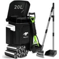 thumbnail image 1 of Dog Poop Trash Can Outside with Pooper Scooper and Metal Rake & Tray, 20L/5Gal Dog Waste Trash Can with Lid, Pedal and Removable Inner Waste Bin, Pet Poop Bin with 100 Bags, 1 of 11