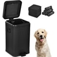thumbnail image 1 of Dog Poop Trash Can with Lid for Outdoors，3.2 Gallon Trash Can with Activated Carbon Filter & Plastic Bags, Pet Waste Container，UP12L-BK-F+90BK, 1 of 8