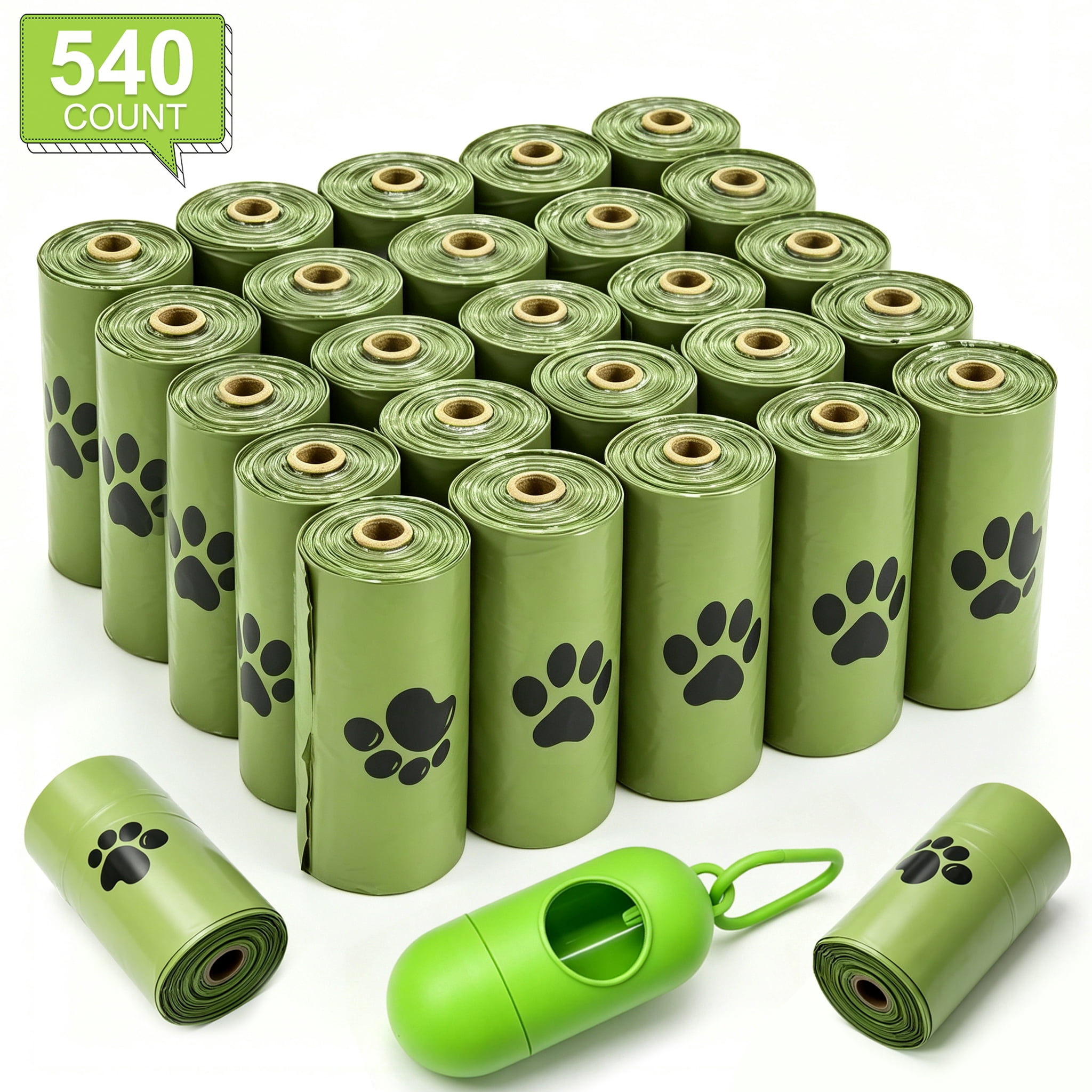 GARITIN Dog Poop Bags, 540 Count Scented Pet Waste Bags, Leak Proof Doggy Poop Bags with Free Dispenser