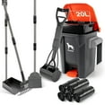 thumbnail image 1 of Dog Pooper Scooper, 7Pcs Set Poop Trash Can with Removable Inner Bucket, Long Handle Tray & Rake, 60 Waste Bags, Dog Waste Large Bin Waterproof for Outdoor, Backyard, Garden, 1 of 7