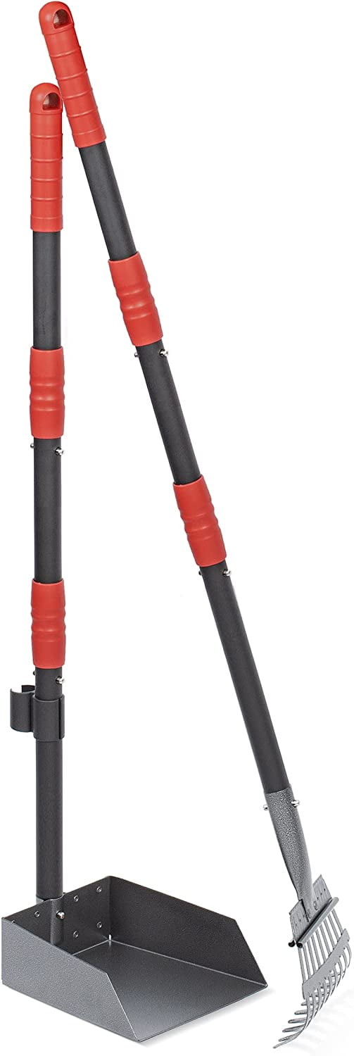 Dog Pooper Scooper, Dog Poop Tray and Rake Set, Pet Waste Removal Scoop