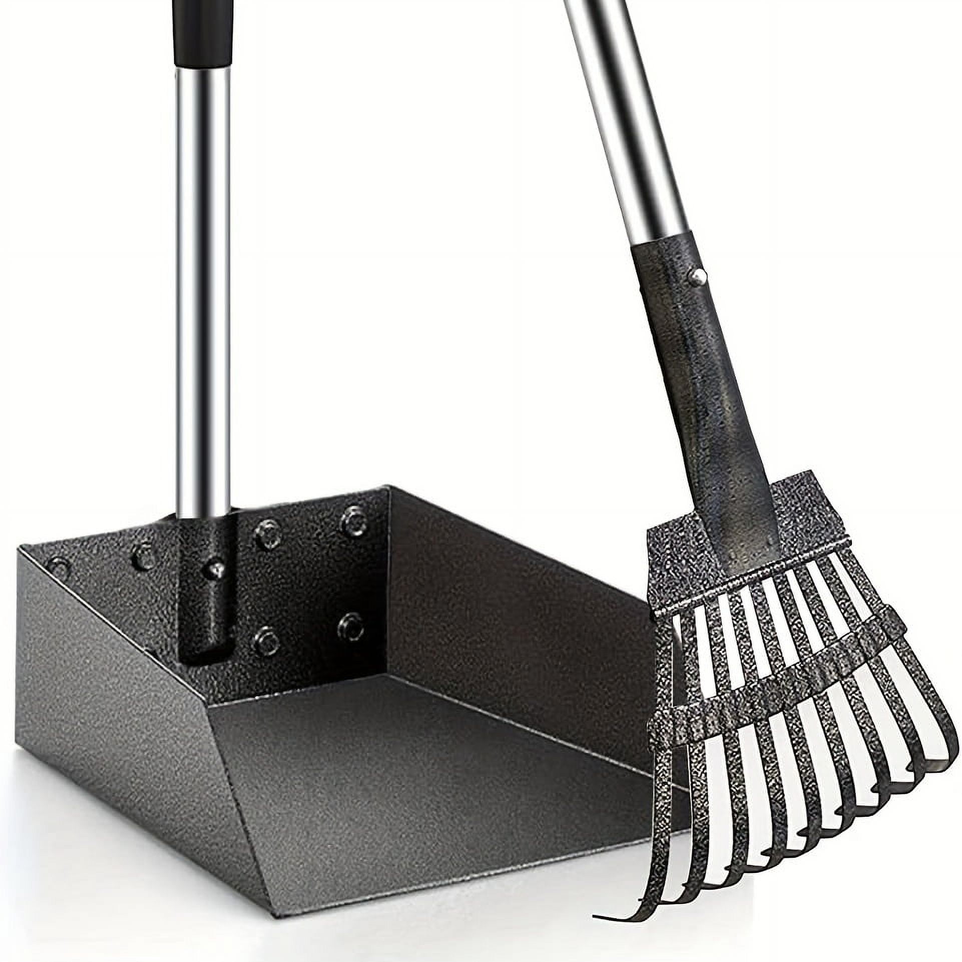 Dog Pooper Scooper, Dog Poop Tray and Rake Set for Large Medium Small