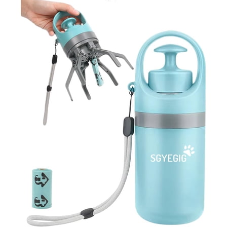 Dog Pooper Scooper, Portable Pooper Scooper for Dogs, No Touch Dog Poop Holder with Waste Bag Pouch, Dogs Scoop Scooper with Claw Pickup Tool, for Small Medium Large Dogs