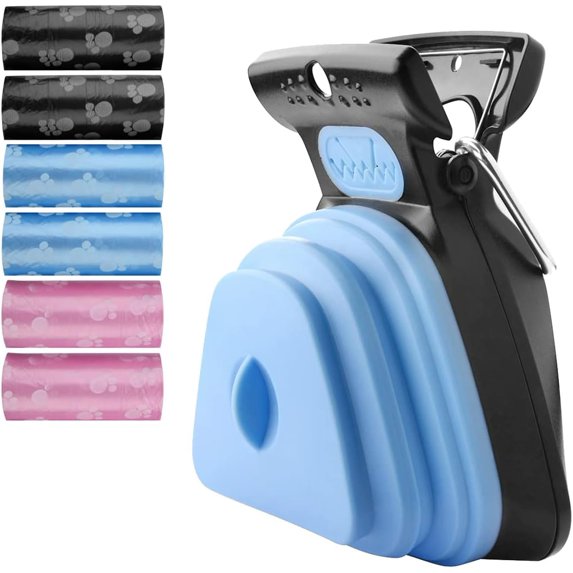 Dog Pooper Scooper with 150PCS Waste Cleaner Bag, for Large Dog, Poop Walking, Pick Up Bag Dispenser, Leash Clip and Bags