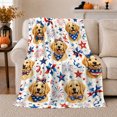 thumbnail image 1 of Dog Portrait Colorful Pet Artwork Playful Graphic Style Dog Lovers Colorful Pet Portrait Warm Flannel Blanket, Pet Adoption Gift for Living Room and Bedroom Home Decor, 1 of 9