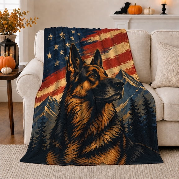 Dog Portrait Colorful Pet Artwork Playful Graphic Style Dog Lovers Colorful Pet Portrait Warm Flannel Blanket, Pet Adoption Gift for Living Room and Bedroom Home Decor