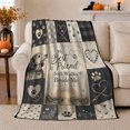 thumbnail image 1 of Dog Portrait Colorful Pet Artwork Playful Graphic Style Dog Lovers Colorful Pet Portrait Warm Flannel Blanket, Pet Adoption Gift for Living Room and Bedroom Home Decor, 1 of 9