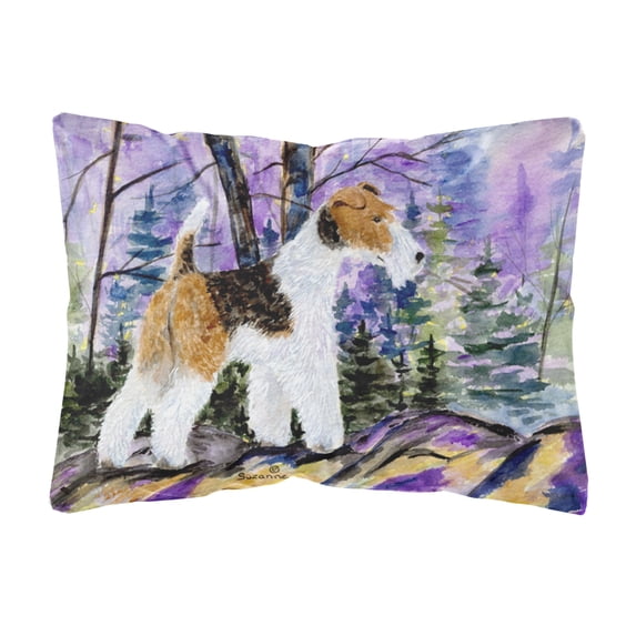 Caroline's Treasures SS8630PW1216 Fox Terrier Decorative Canvas Fabric Pillow, 12H x16W, multicolor