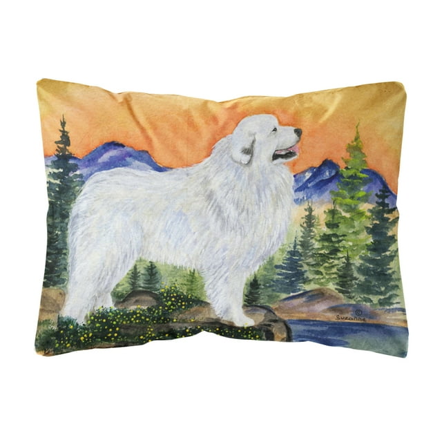 Carolines Treasures SS8183PW1216 Great Pyrenees Decorative Canvas Fabric Pillow, Large, Multicolor