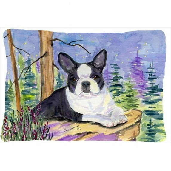 Caroline's Treasures SS8638PW1216 Boston Terrier Decorative Canvas Fabric Pillow, 12H x16W, multicolor