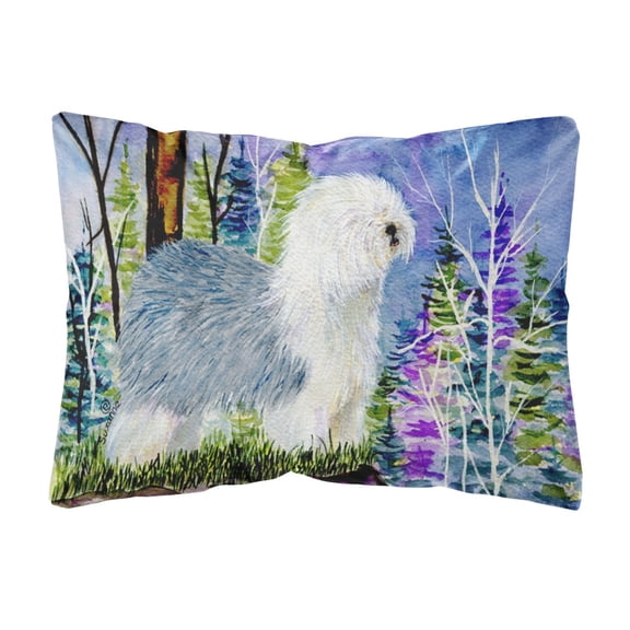 Old English Sheepdog Decorative Canvas Fabric Pillow