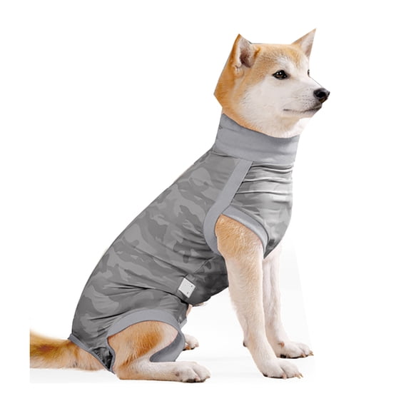 Dog Postoperative Bodysuit with Breathable Waist Belt with Sticker Tail Design for Against Licking