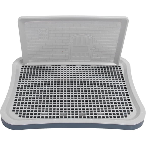 Dog Potty Tray,3 Layers Design,Urine and Poop Separation,Easy to Clean,Dog Pee Tray with Removable Wall Column Training Puppy & Kitty Potty in a Set Location for Small Medium Dogs Cats (Dark Blue)