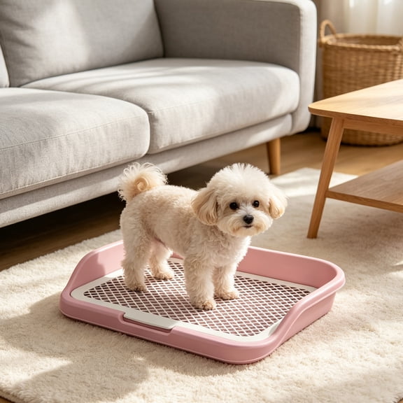 Wodellrrea Indoor Bathroom Station for Small Medium Dogs Removable Mesh Tray Plastic Pet Training Pad Tray, 13.39" x 18.11"