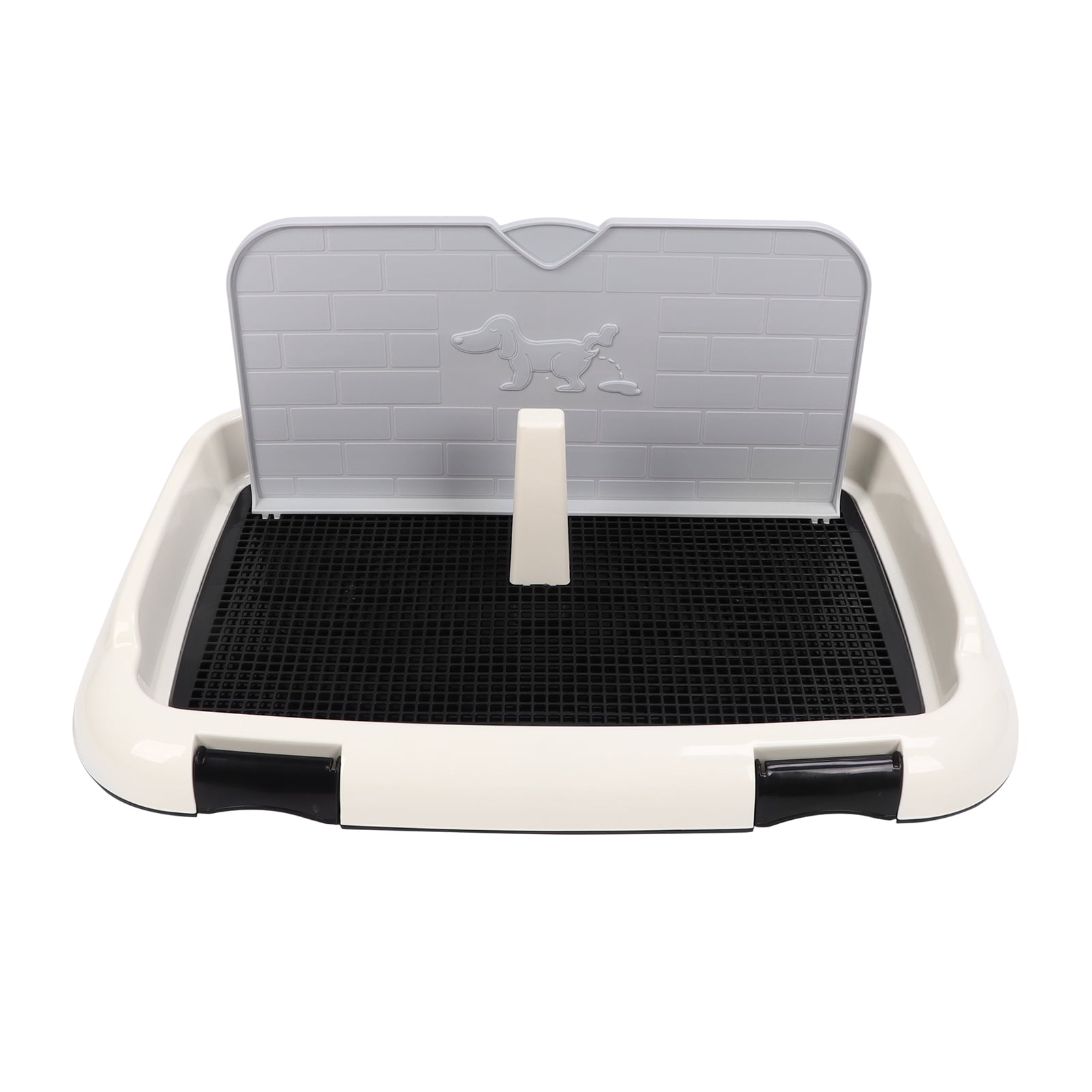 Dog Potty Tray, Plastic Indoor Puppy Pee Pad Holder Pet Potty with Wall
