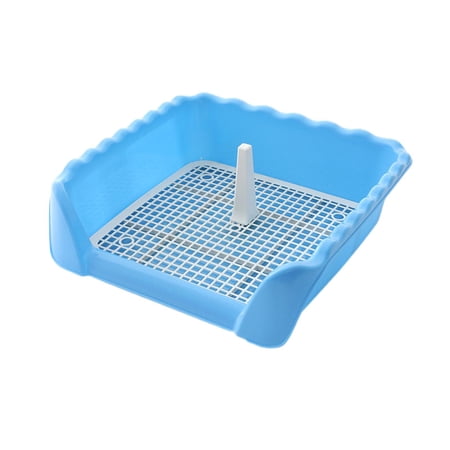 Dog Potty Tray with Protection Wall Every Side for Pee Training Puppy Chinchilla Blue
