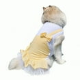 thumbnail image 1 of Dog Princess Dress For Large Dogs Girl Cotton Dog Clothes Cute Puppy Plaid Dress With Lace Medium Dogs Birthday Outfit Fashion Sweet Pet Dresses For Party Holiday(Yellow,4XL), 1 of 6