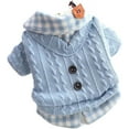 thumbnail image 1 of Dog Princess Sweater for Small Dogs Thick Shirt Plaid Clothes Costume Pet Girl Cute Coat Outfits Fall Costumes Winter Dog Sweaters (XS,Blue), 1 of 6